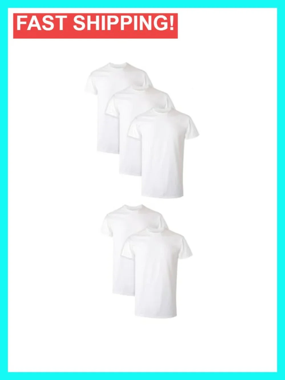 Men's Moisture-Wicking Performance Undershirt, Crewneck, 5-Pack